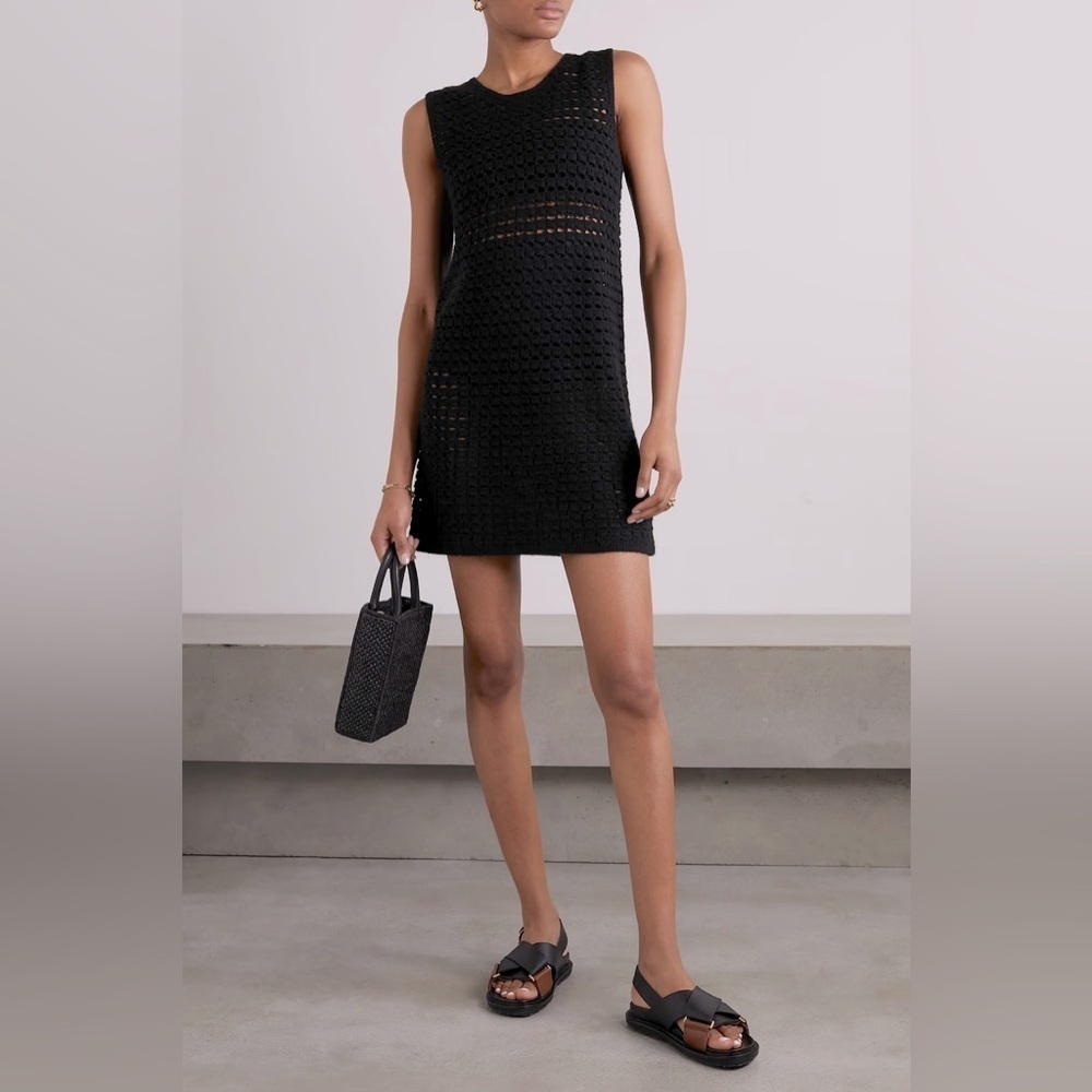 MADELEINE THOMPSON Alexia crochet-knit wool and cashmere-blend mini dress M
